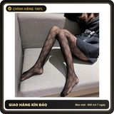 (Che Tên) Tất Đùi Lưới Và Lụa Cao Cấp Quần Tất Vớ Học Sinh Hàn Quốc Đáng Yêu Sexy Phối Cùng Trang Phục - Quần Tất Chữ G Đen Bảo Mật Tuyệt Đối