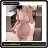 (Che Tên) Váy Ngủ Hoa Nhí Có Gọng Đệm Lót Nâng Ngực Ôm Body Tôn Dáng Đầm 2 Dây Phối Ren Nơ Gợi Cảm Xinh Yêu - N242 Hộp Trắng Kín