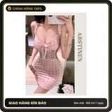 (Che Tên) Váy Ngủ Hoa Nhí Có Gọng Đệm Lót Nâng Ngực Ôm Body Tôn Dáng Đầm 2 Dây Phối Ren Nơ Gợi Cảm Xinh Yêu - N242 Hộp Trắng Kín