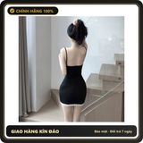 (Che Tên) Váy Ngủ Ôm Body Phối Ren Hách Dáng Gợi Cảm Đầm 2 Dây Mặc Nhà Xẻ V1 Tặng Chip Sexy Quyến Rũ - N294 Hộp Trắng Kín