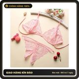 (Che Tên) Đồ Lót Sexy 2 Mảnh Ren Quần Lót Lọt Khe Gợi Cảm - T310 Hồng Chuẩn Auth