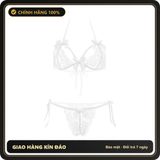 (Che Tên) Bộ Đồ Lót Nữ Đính Nơ Buộc Dây Gợi Cảm Cao Cấp Set Nội Y Ren Xuyên Thấu Đen Đỏ Trắng Sang Trọng Quyến Rũ - T350 Trắng Bảo Mật Tuyệt Đối