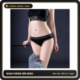 (Che Tên) Quần Lót Nữ Thun Gân Cotton Đính Nơ Mềm Mại Thoáng Khí Bikini Quần Chip Kẻ Sọc Gợi Cảm Quyến Rũ - T321 Đen Bảo Mật Tuyệt Đối