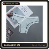 (Che Tên) Quần Lót Nữ Bikini Kẻ Sọc Cotton Đính Nơ - T321 Trắng Cao Cấp Bảo Đảm
