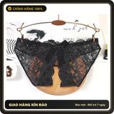 (Che Tên) Quần Lót Sexy Ren Hoa Xẻ Đáy Gợi Cảm Tinh Tế Sịp Nữ Khoét Đũng Phối Nơ Dễ Thương Quyến Rũ - T306 Đen - Hàng Mới Về