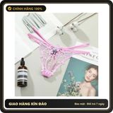 (Che Tên) Quần Lót Đính Hạt Lọt Khe Sexy Bonita – T308 Hồng Hộp Trắng Kín