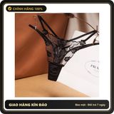 (Che Tên) Quần Lót Nữ Lọt Khe Ren Lưới Xuyên Thấu Sexy Gợi Cảm Quần Chip Dây Hoạ Tiết Hoa Hồng Mềm Mại Quyến Rũ - T331 Đen Hỗ Trợ 24/7