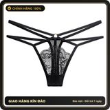 (Che Tên) Quần Lọt Khe Sexy Phối Dây Chéo Quyến Rũ Gợi Cảm Quần Lót Ren Xuyên Thấu Tôn Dáng - T341 Đen Chuẩn Auth