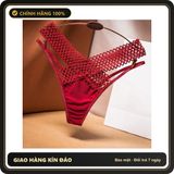 (Che Tên) Quần Lót Sexy Phối Ren Cạp Chéo Chip Nữ Cao Cấp Lụa Băng - T349 Đỏ Hộp Trắng Kín