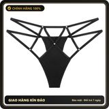 (Che Tên) Quần Lót Lọt Khe Sexy Lưng Cao Đính Hạt Quyến Rũ Hottie Quần Chip Nữ Cạp Chéo Thun Mềm Mịn Co Giãn Tốt - T353 Đen Cao Cấp Bảo Đảm