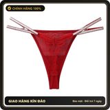 (Che Tên) Quần Lót Lọt Khe Sexy Họa Tiết Bướm Gợi Cảm Thanh Lịch Quần Chip Nữ Phối Dây Lấp Lánh Quyến Rũ Dễ Thương - T359 Đỏ Giao Nhanh Toàn Quốc