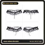 (Che Tên) Quần Lót Lọt Khe Dây Đính Hạt Đen Đỏ Trắng Hồng Sexy Gợi Cảm Quần Chip Nữ Ren Xuyên Thấu Đáng Yêu - T301 Đen Chuẩn Auth