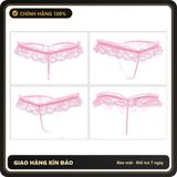 (Che Tên) Quần Lót Lọt Khe Dây Đính Hạt Xuyên Thấu Đáng Yêu - T301 Hồng Cao Cấp Bảo Đảm