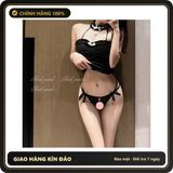(Che Tên) Quần Lót Lọt Khe Dây Chéo Xinh Xắn Dáng Yêu Quần Chip Nữ Xẻ Phối Nơ Quyến Rũ Gợi Cảm - T323 Đen Giao Nhanh Toàn Quốc