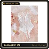 (Che Tên) Bodysuit Ren Hoa Xẻ Ngực Sexy Gợi Cảm Đồ Ngủ Liền Thân - N940 Trắng Chuẩn Auth