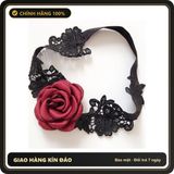 (Che Tên) Vòng Chân Ren Hoa Hồng Đáng Yêu Gợi Cảm Choker Đùi Rose Phối Đồ Cosplay Sexy Quyến Rũ - T509 Đen - Hàng Mới Về