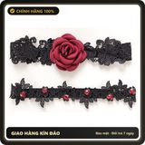 (Che Tên) Vòng Chân Ren Hoa Hồng Đáng Yêu Gợi Cảm Choker Đùi Rose Phối Đồ Cosplay Sexy Quyến Rũ - T509 Đen - Hàng Mới Về