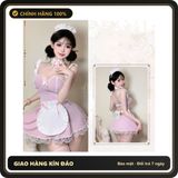 (Che Tên) Váy Ngủ Cosplay Hầu Gái Maid Cao Cấp Có Gọng Nâng Ngực Quyến Rũ Set Hoá Trang Nàng Hầu Anime Xinh Yêu - N579 Hồng Giao Nhanh Toàn Quốc