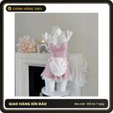 (Che Tên) Váy Ngủ Cosplay Hầu Gái Maid Cao Cấp Có Gọng Nâng Ngực Quyến Rũ Set Hoá Trang Nàng Hầu Anime Xinh Yêu - N579 Hồng Giao Nhanh Toàn Quốc