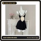 (Che Tên) Váy Ngủ Sexy Phối Ren Ngực Hở Lưng Gợi Cảm Xinh Yêu Đầm Lụa 2s Cổ V Dáng Xoè Dễ Thương Quyến Rũ - N272 Đen Cao Cấp Bảo Đảm