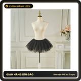 (Che Tên) Váy Tutu Ngắn 6 Lớp Mềm Mại Phối Chân Váy Xoè Tiểu Thư - N156 Đen Giao Nhanh Toàn Quốc