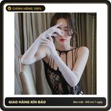 (Che Tên) Găng Tay Lưới Phối Ren Xuyên Thấu Sexy - T516 Trắng Hộp Trắng Kín