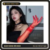 (Che Tên) Găng Tay Lưới Xuyên Thấu Phối Đồ Cosplay Đi Tiệc Sexy Quyến Rũ Bao Tay Cưới Cô Dâu Trong Suốt Gợi Cảm - T514 Đỏ Bảo Mật Tuyệt Đối