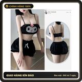 (Che Tên) Bộ Đồ Ngủ Bé Thỏ Bông Dễ Thương Gợi Cảm Set Cosplay Cinnamoroll Mặc Nhà 3 Màu Siêu Sexy Đáng Yêu - N187 Đen Giao Nhanh Toàn Quốc