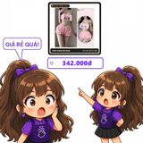 (Che Tên) Bộ Đồ Ngủ Bé Thỏ Bông Dễ Thương Gợi Cảm Set Cosplay Cinnamoroll - N187 Hồng - Hàng Mới Về