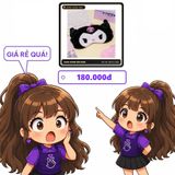 (Che Tên) Bịt Mắt Bé Thỏ Bông Dễ Thương - N187 Đen Chuẩn Auth