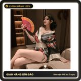 (Che Tên) Đồ Ngủ Kimono Nhât Bản Xẻ Ngực Gợi Cảm Tinh Tế Cosplay Sexy Áo Choàng Ngủ Hoa Anh Đào Quyến Rũ Ngọt Ngào - N844 Đen Bảo Mật Tuyệt Đối