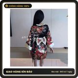 (Che Tên) Đồ Ngủ Kimono Nhât Bản Xẻ Ngực Gợi Cảm Tinh Tế Cosplay Sexy Áo Choàng Ngủ Hoa Anh Đào Quyến Rũ Ngọt Ngào - N844 Đen Bảo Mật Tuyệt Đối