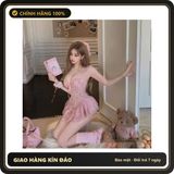 (Che Tên) Váy Ngủ Sexy Cánh Tiên Ren Hoa Có Gọng Kèm Garter Nịt Tất Gợi Cảm Sang Chảnh Áo Corset Định Hình Dáng Xoè Quyến Rũ - N820 Hồng Hỗ Trợ 24/7