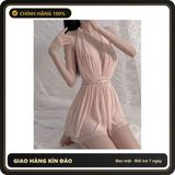 (Che Tên) Váy Ngủ Sexy Ren Xuyên Thấu Cổ Yếm Đầm Tiểu Thư Mặc Nhà - N128 Nude Bảo Mật Tuyệt Đối