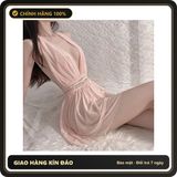 (Che Tên) Váy Ngủ Sexy Ren Xuyên Thấu Cổ Yếm Đầm Tiểu Thư Mặc Nhà - N128 Nude Bảo Mật Tuyệt Đối