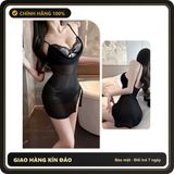 (Che Tên) Váy Ngủ 2 Dây Ren Mềm Mịn Xẻ Tà Hông Quyến Rũ Tinh Tế Đầm Body Quảng Châu Mặc Nhà Kèm Chip Xinh Gợi Cảm - N185 Đen Hộp Trắng Kín