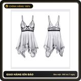(Che Tên) Bộ Đồ Váy Ngủ Nữ Sexy Ren Đuôi Cá Xuyên Thấu Gợi Cảm Đầm 2 Dây Kèm Quần Lót Lọt Khe Siêu Quyến Rũ - N118 Đen Chuẩn Auth