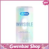 Bao cao su Durex Invisible - Siêu mỏng, mềm mịn - Hộp 10 cái - Gwen Shop Chính Hãng