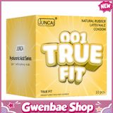 Bao cao su cấp ôm sát chân thật Juncai True Fit 001 - Hộp 10 cái - Gwen Shop Chính Hãng