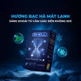 Bao cao su Shell Cool Prolong - Siêu mỏng, bạc hà mát lạnh - Hộp 10 cái - Gwen Shop Chính Hãng