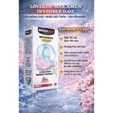 Bao cao su siêu mỏng nhiều gel hương hoa anh đào Maxxmen Lovekiss Invisible - Hộp 10 cái - Gwen Shop Chính Hãng