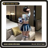 (Che Tên) Cosplay Bóng Đá Sexy Câu Lạc Bộ Thể Thao Hở Ngực Gợi Cảm Set Ngủ Nữ Cổ Động Viên Fan Hâm Mộ Dễ Thương - N398 Xanh Trắng Hỗ Trợ 24/7