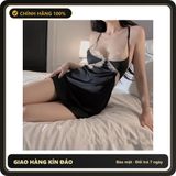 (Che Tên) Váy Ngủ Lụa Phối Ren Ngực Gợi Cảm Bonita Đầm Hot Girl Mặc Nhà Cột Dây Lưng Sexy Tặng Chip Quyến Rũ - N186 Đen Giao Nhanh Toàn Quốc