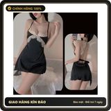 (Che Tên) Váy Ngủ Lụa Phối Ren Ngực Gợi Cảm Bonita Đầm Hot Girl Mặc Nhà Cột Dây Lưng Sexy Tặng Chip Quyến Rũ - N186 Đen Giao Nhanh Toàn Quốc