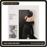(Che Tên) Áo Choàng Ngủ Dài Tay Kèm Váy Ren Hoa Xuyên Thấu Mềm Mịn Gợi Cảm Đầm 2 Dây Sexy Xẻ Ngực Tặng Chip Lọt Khe Quyến Rũ N215 Đen Giao Nhanh Toàn Quốc