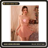 (Che Tên) Váy Ngủ Ren Xuyên Thấu Mềm Mịn - N177 Hồng - Hàng Mới Về