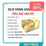 (Che Tên) Bao Cao Su OLO 0.01 Vàng Gân Gai, Siêu Mỏng, Kéo Dài Thời Gian - Hộp 10 Cái Hỗ Trợ 24/7