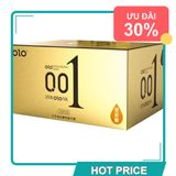 (Che Tên) Bao Cao Su OLO 0.01 Vàng Gân Gai, Siêu Mỏng, Kéo Dài Thời Gian - Hộp 10 Cái Hỗ Trợ 24/7