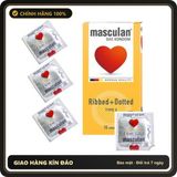 (Che Tên) Bao cao su có gai Masculan Ribbed Dotted Hộp 10 chiếc Cao Cấp Bảo Đảm