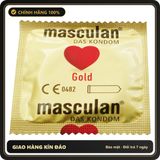 (Che Tên) Bao Cao Su Masculan Gold Mỏng Trơn Hương Vani Của Đức H10 Hộp Trắng Kín